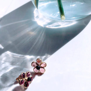 非公開: 【Elodie Pavie】フラワーピアス/ピンクカラー