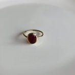 Smallオーバルリング　レッド正面