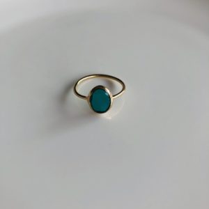 Smallオーバルリング エメラルドグリーン正面