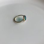 Smallオーバルリング エメラルドグリーン横