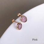 オーバルピアス　ピンク