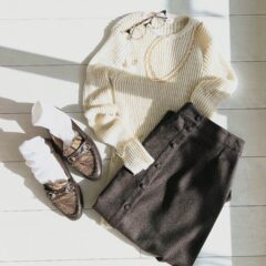 『パリ風』冬のスカートコーデ