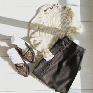 『パリ風』冬のスカートコーデ