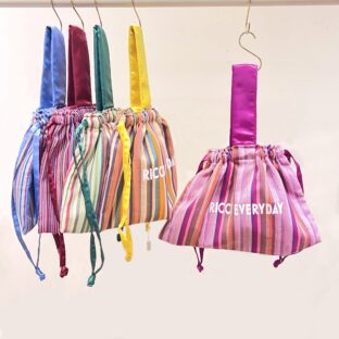 非公開: ワンハンドルサテン巾着バッグ