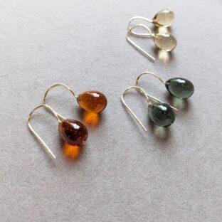 【Elodie Pavie】しずくピアス/クリアカラー