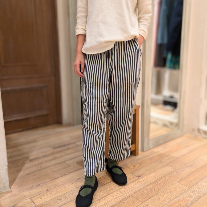 【新品タグ付】west's ヒッコリーパンツ TIGRE BROCANTE(ティグルブロカンテ)ヒッコリータゴサクロング