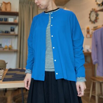 Linen Ya(リネンヤ)伸縮ボタンダウンカーディガン