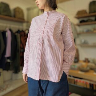 PONT DE CHALONS(ポンデシャロン)ドットハート刺繍シャツ/3color