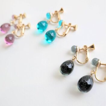 【Elodie Pavie】しずくイヤリング/3color