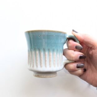 万風窯(まんぷうがま)しのぎマグカップ/グリーン