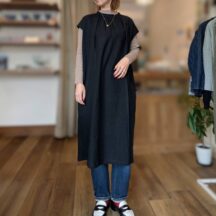 SLOW HANDS(スローハンズ)綿麻切り替えワンピース/2color