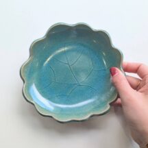 万風窯(まんぷうがま)トルコ釉薬花形プレート